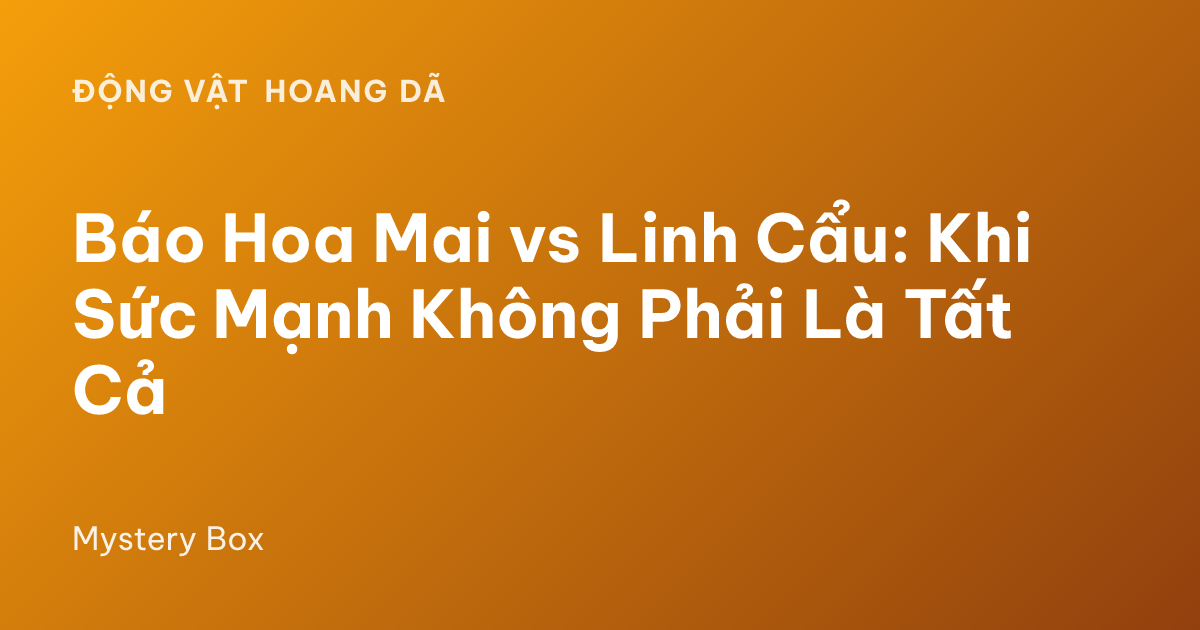 Báo Hoa Mai vs Linh Cẩu: Khi Sức Mạnh Không Phải Là Tất Cả
