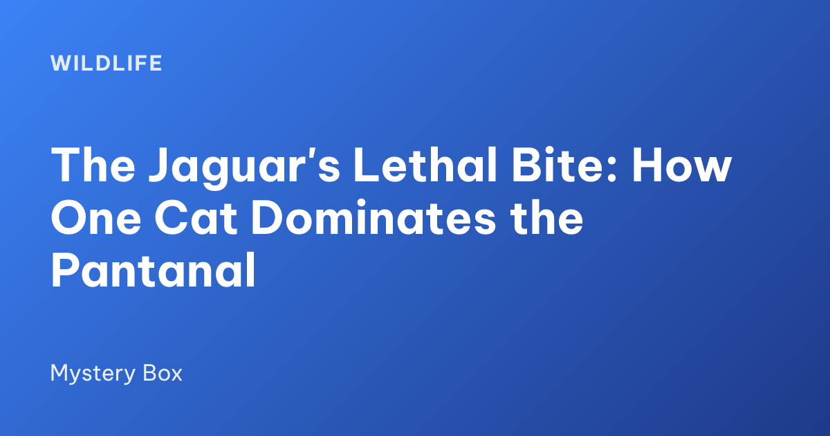 The Jaguar's Lethal Bite: How One Cat Dominates the Pantanal