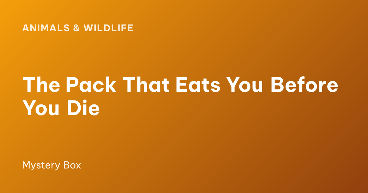 The Pack That Eats You Before You Die